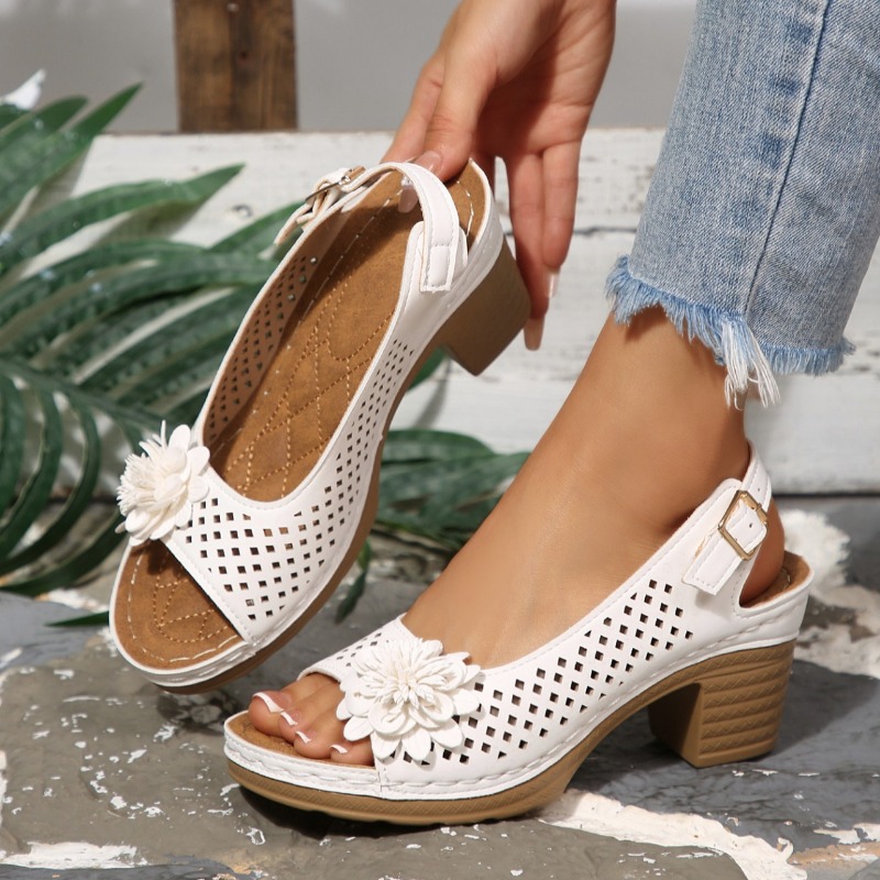 Ankle Strap Heels - Women Chunky Heel Sandals Summer 2026
