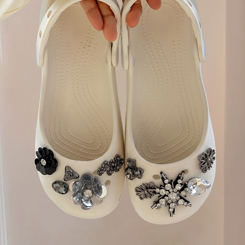 Women Shoes Japanese Brand - Crystal Flower Decorations DIY Clogs Shoes