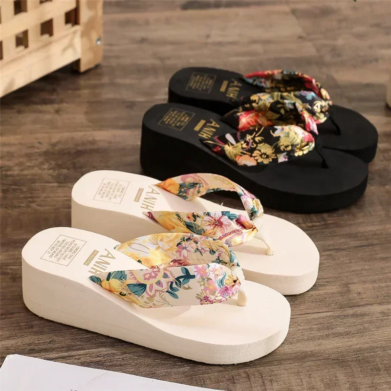Cork Wedge Sandal - Women's Fashion Platform Flip Flops Casual