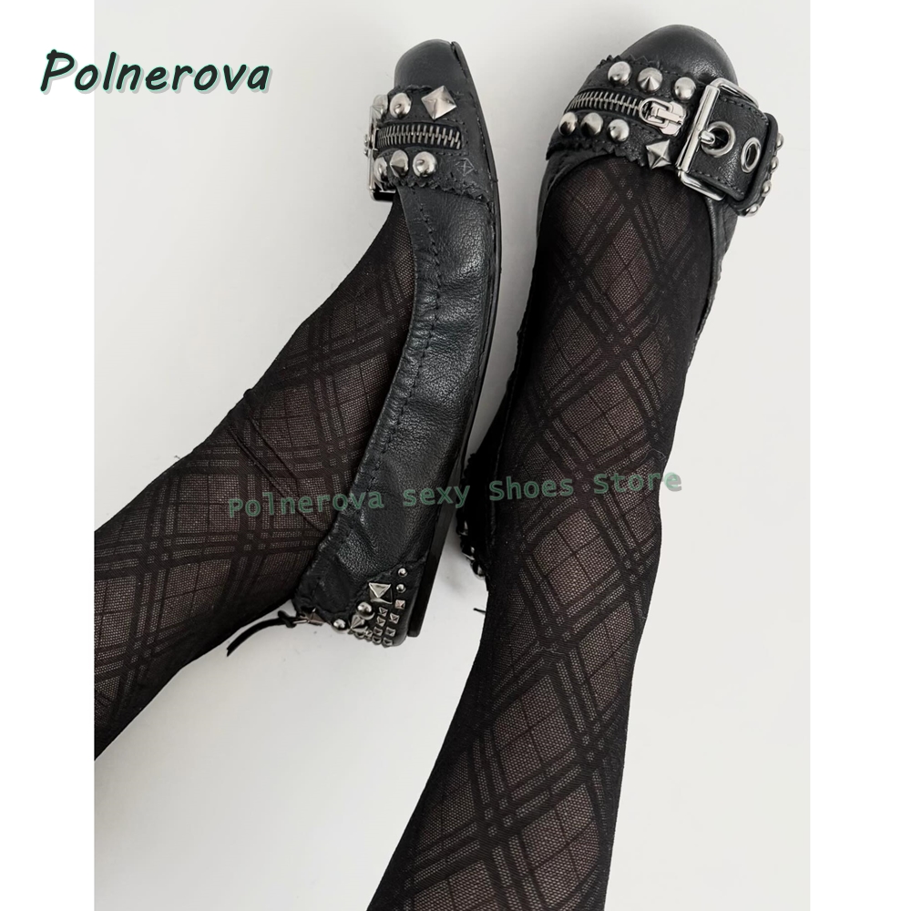 Women'S Shoes Everyday - Rivet Belt Buckle Mary Jane Shoes