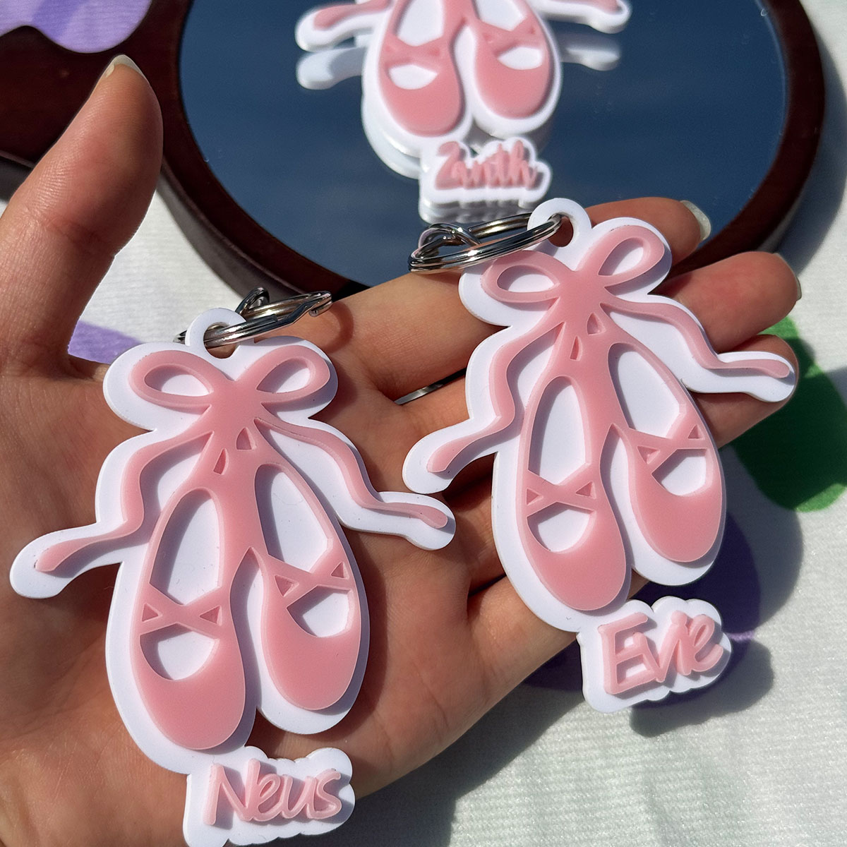 Women Shoes Name - Custom Name Acrylic Keychain Personalized Letter