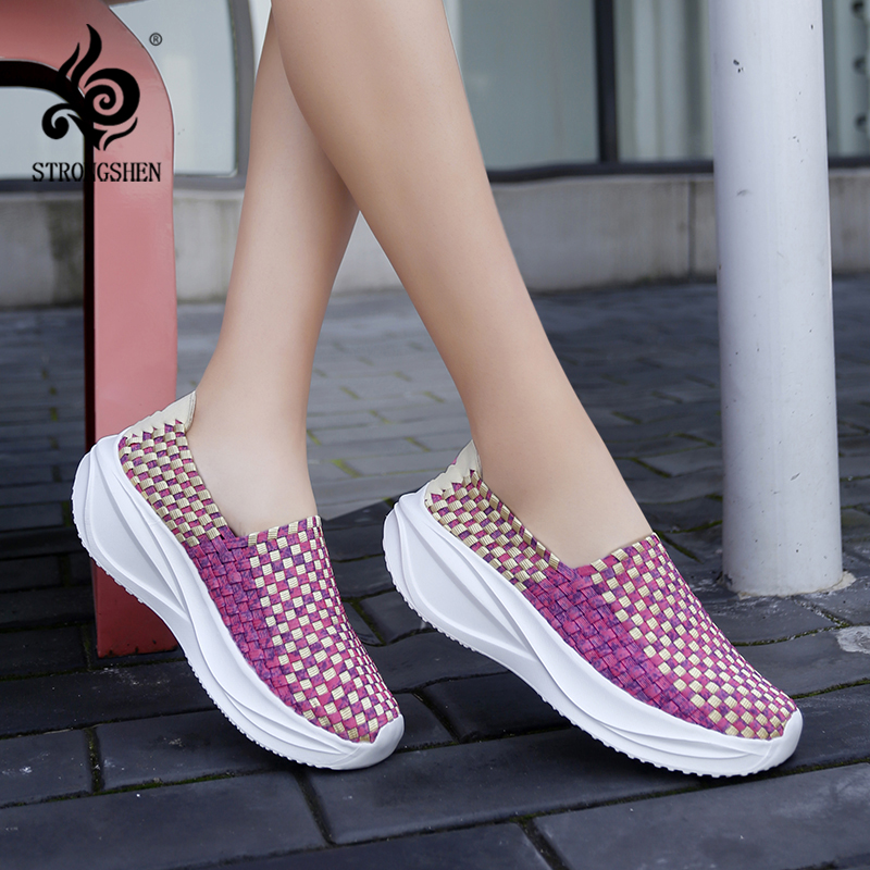 Loafer Flat Women - Women Woven Shoes Loafers Platform Handmade