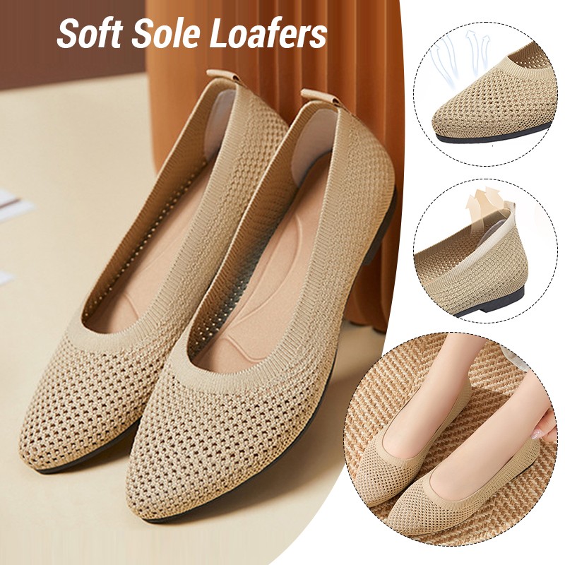 Women Flat Shoes Knitted Loafe - Loafer Flat Women recension och pris