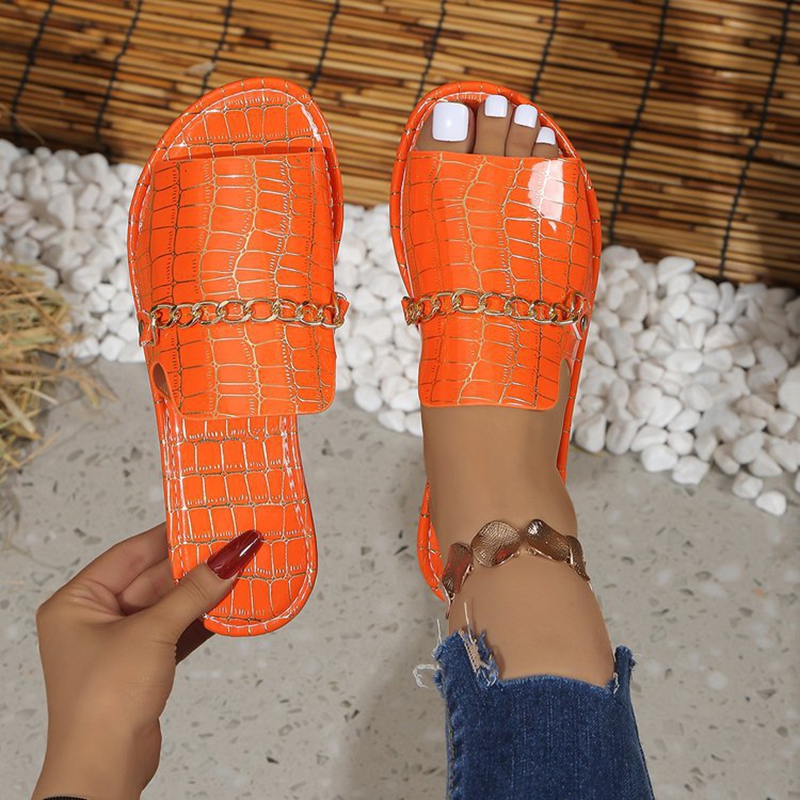 Women's Glitter Gold Slippers  - Gold Chain Sandal recension och pris