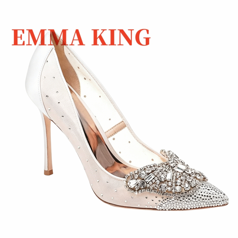 Mesh Embellished Court Shoes,W - Court Heel Pointed recension och pris