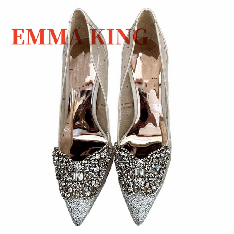 Mesh Embellished Court Shoes,W - Court Heel Pointed recension och pris