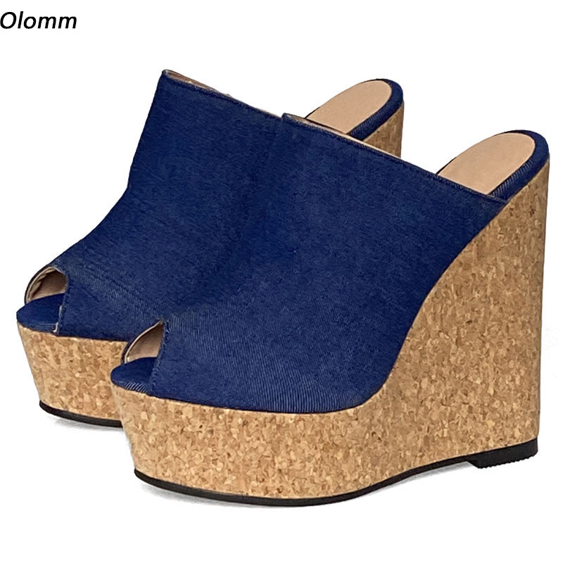 Olomm Handmade Women Mules San - Cork Wedge Sandal recension och pris