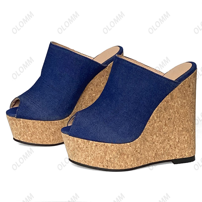 Olomm Handmade Women Mules San - Cork Wedge Sandal recension och pris