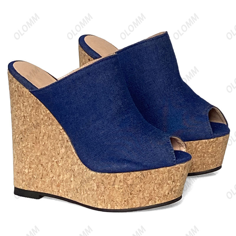 Olomm Handmade Women Mules San - Cork Wedge Sandal recension och pris