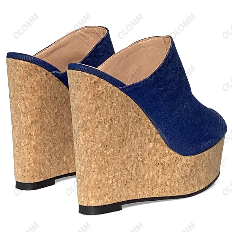 Olomm Handmade Women Mules San - Cork Wedge Sandal recension och pris