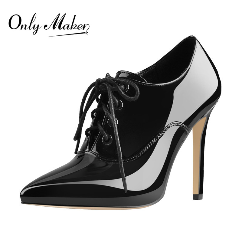 Onlymaker Women Lace Up Vintag - Court Heel Pointed recension och pris
