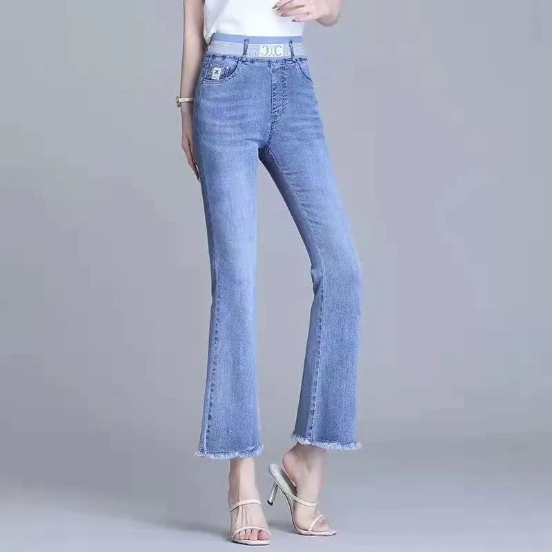 Elastic Waist Flare Nine Point - Women Shoes Jeans recension och pris