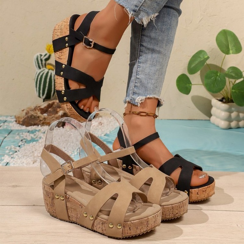 Women Platform Sandals Cork We - Cork Wedge Sandal recension och pris