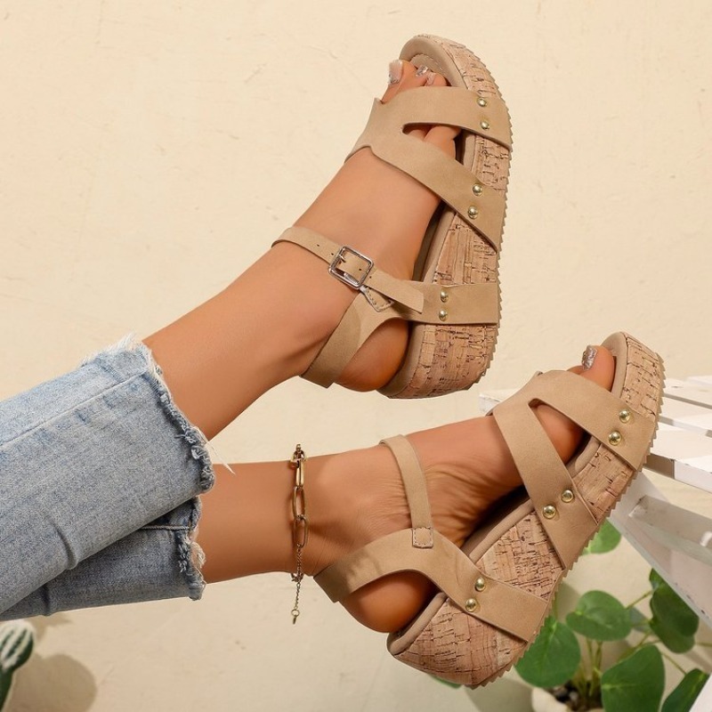 Women Platform Sandals Cork We - Cork Wedge Sandal recension och pris