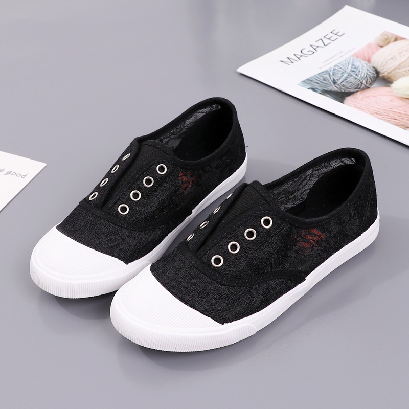 Fashion Lace White Canvas Shoe - Loafer Flat Women recension och pris