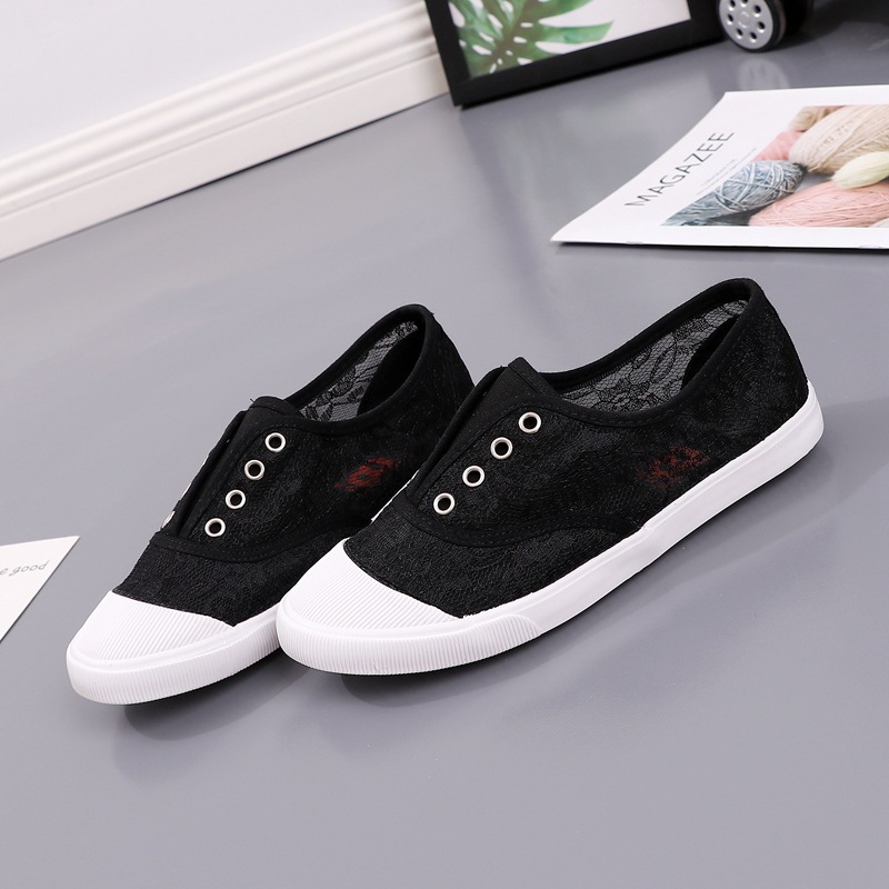 Fashion Lace White Canvas Shoe - Loafer Flat Women recension och pris