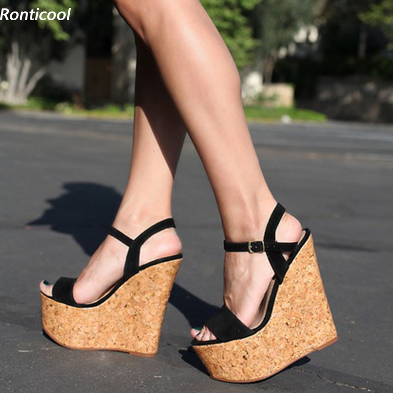 Ronticool Handmade Women Platf - Cork Wedge Sandal recension och pris