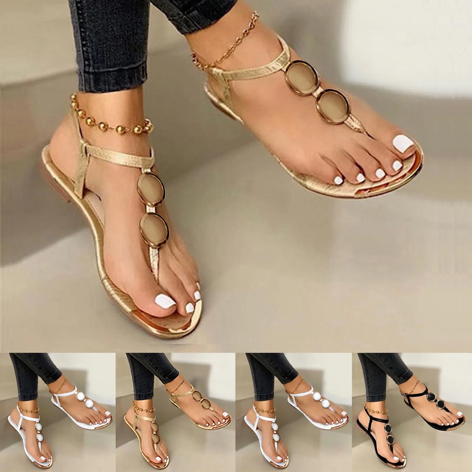 Gold Chain Sandals Buckle Flip - Gold Chain Sandal recension och pris