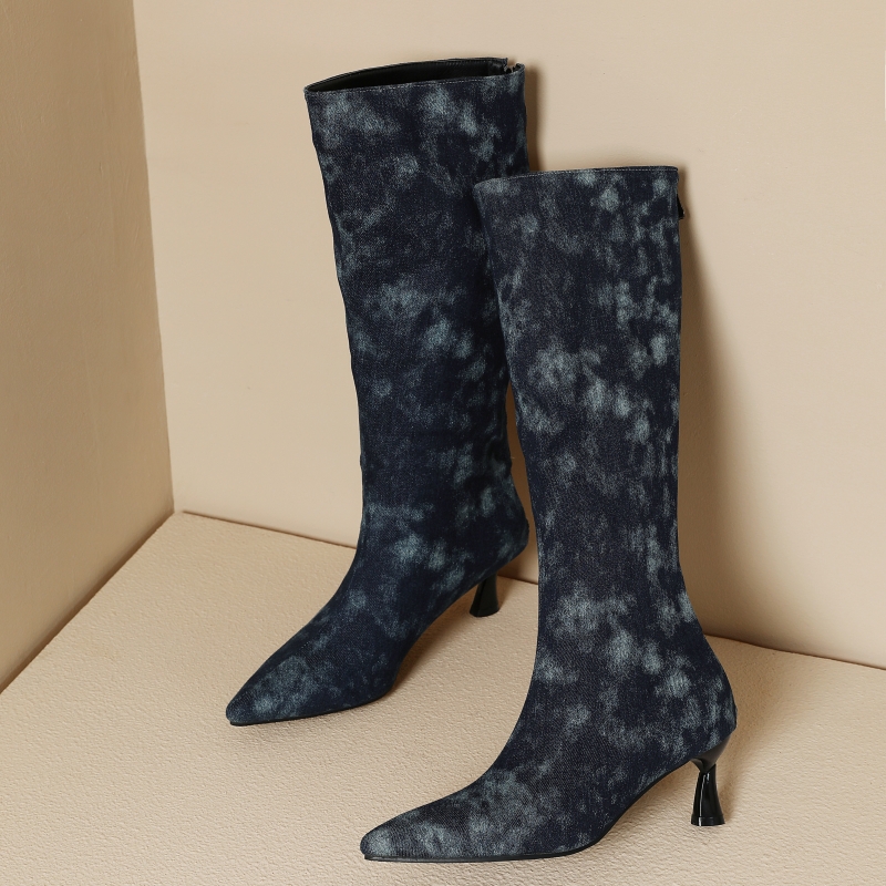 Blue Jeans Knee High Boots Wom - Women Shoes Jeans recension och pris