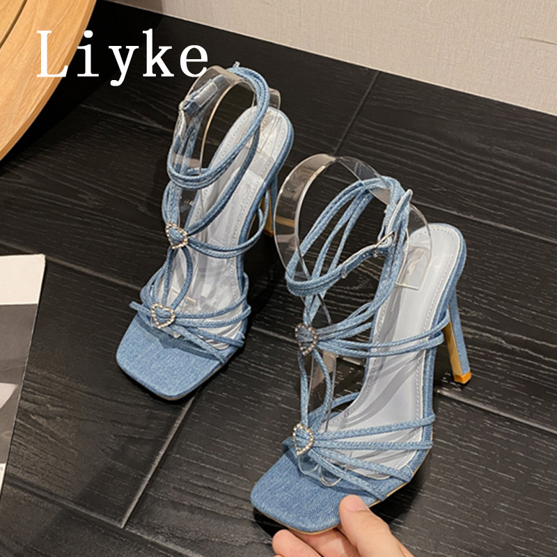 Liyke Summer Blue Denim Sandal - Women Shoes Jeans recension och pris