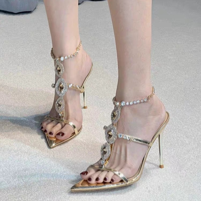Women's Sandals Luxury Gold Ge - Gold Chain Sandal recension och pris