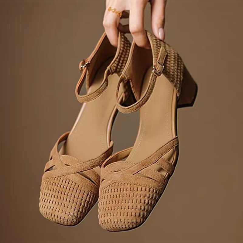 Retro Weave High Heel Sandals  - Ankle Strap Heels recension och pris