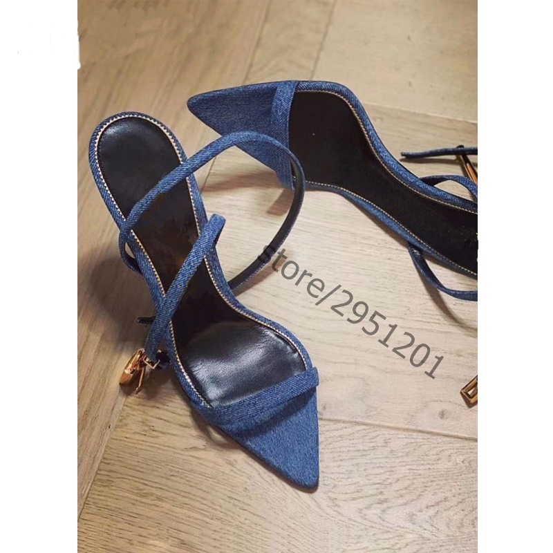 Sharp Pointed Gold Lock Strapp - Women Shoes Jeans recension och pris