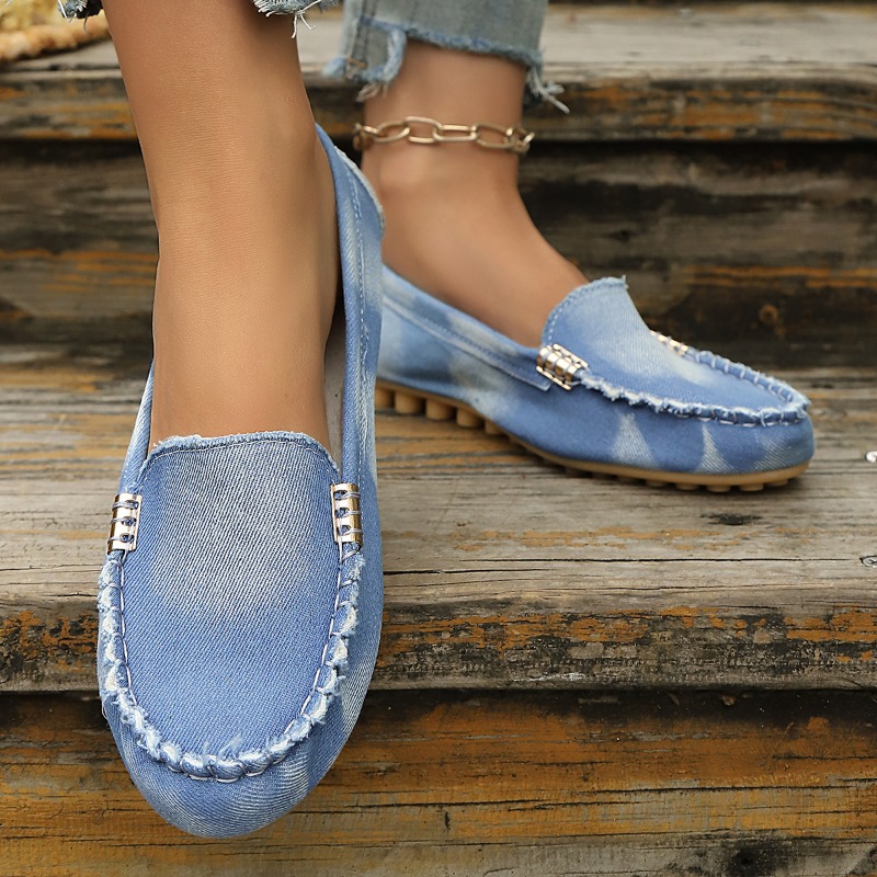 Fashion Light Blue Denim Mocca - Loafer Flat Women recension och pris