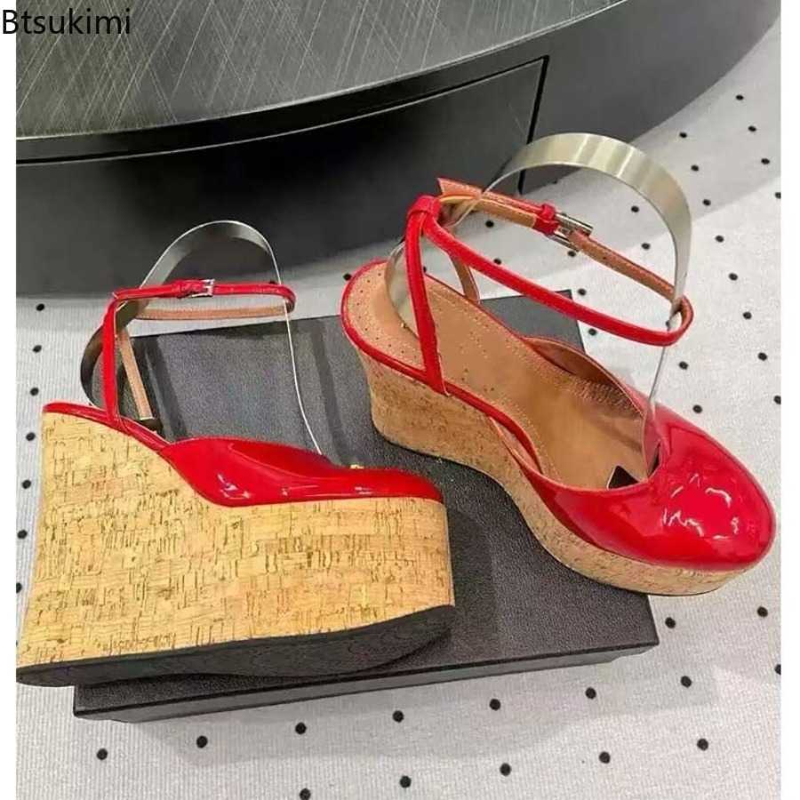 Women's Patent Leather Wedge S - Cork Wedge Sandal recension och pris