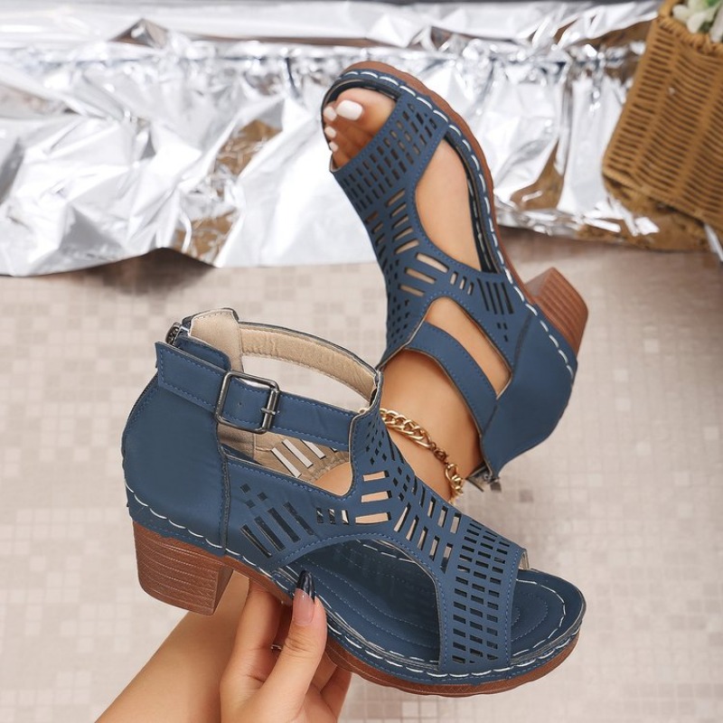 Roman Style Women'S Sandals Br - Cork Wedge Sandal recension och pris