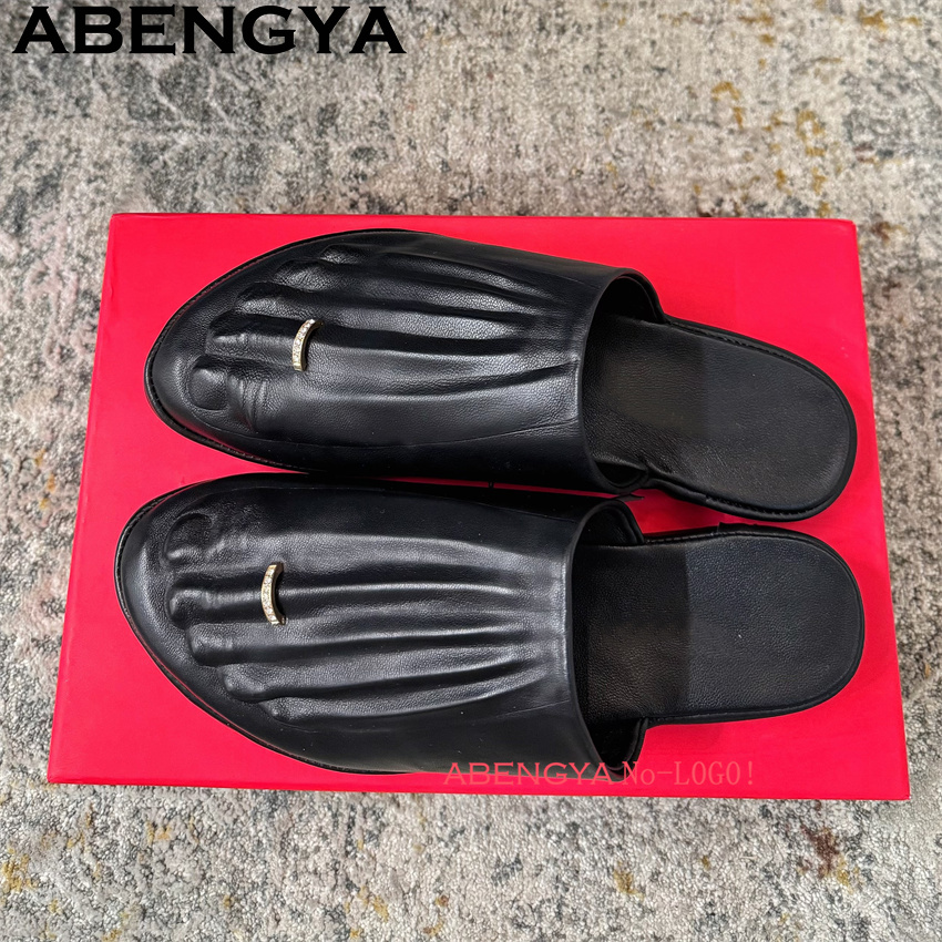 Black Real Leather Wrap Toe lo - Loafer Flat Women recension och pris