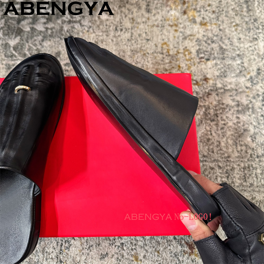 Black Real Leather Wrap Toe lo - Loafer Flat Women recension och pris