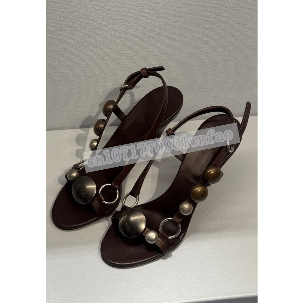 Women Brown Leather Slingback  - Ankle Strap Heels recension och pris