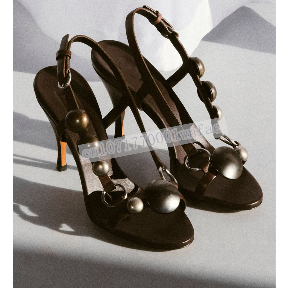 Women Brown Leather Slingback  - Ankle Strap Heels recension och pris