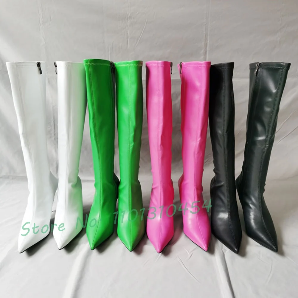 Super Pointy Knee High Boots W - Zip Up Boots Short recension och pris