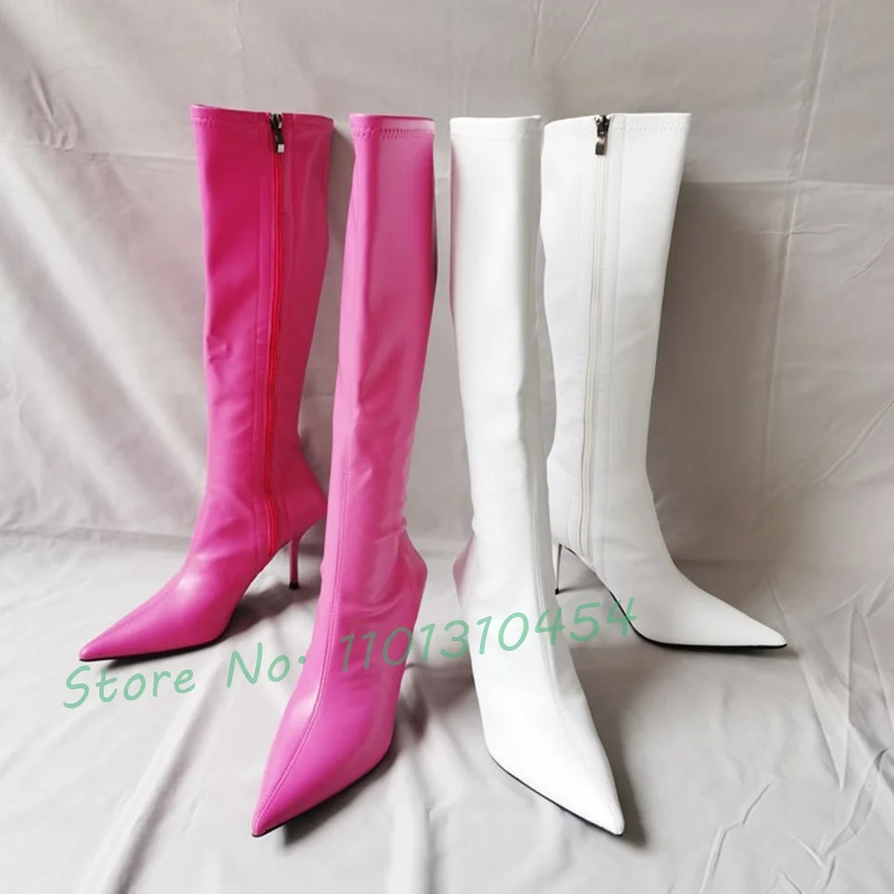 Super Pointy Knee High Boots W - Zip Up Boots Short recension och pris