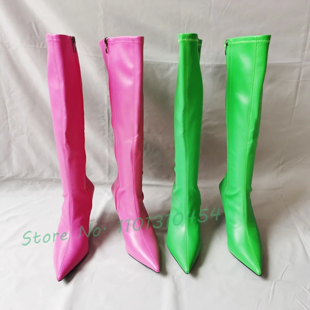Super Pointy Knee High Boots W - Zip Up Boots Short recension och pris