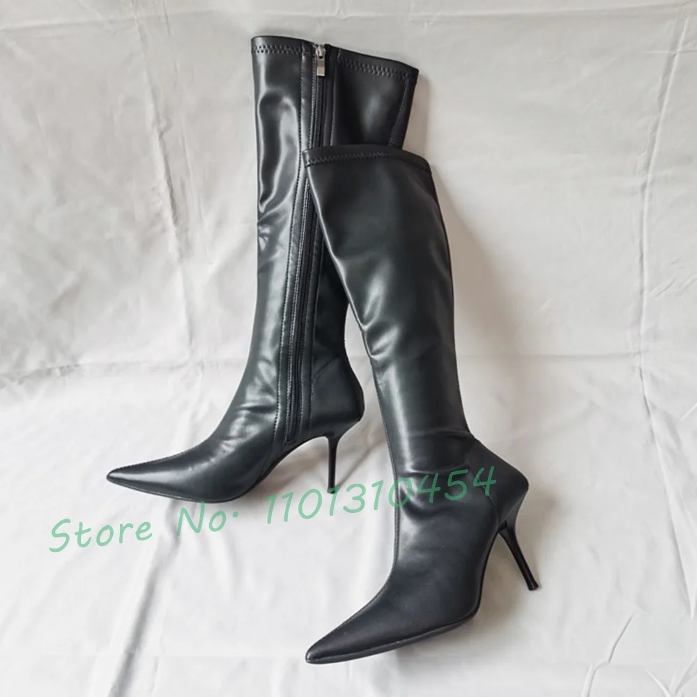 Super Pointy Knee High Boots W - Zip Up Boots Short recension och pris