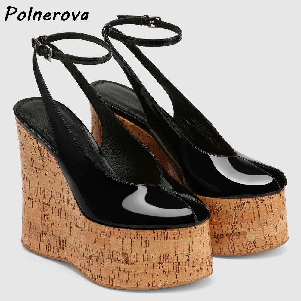 Patent Leather Wedge Platform  - Cork Wedge Sandal recension och pris