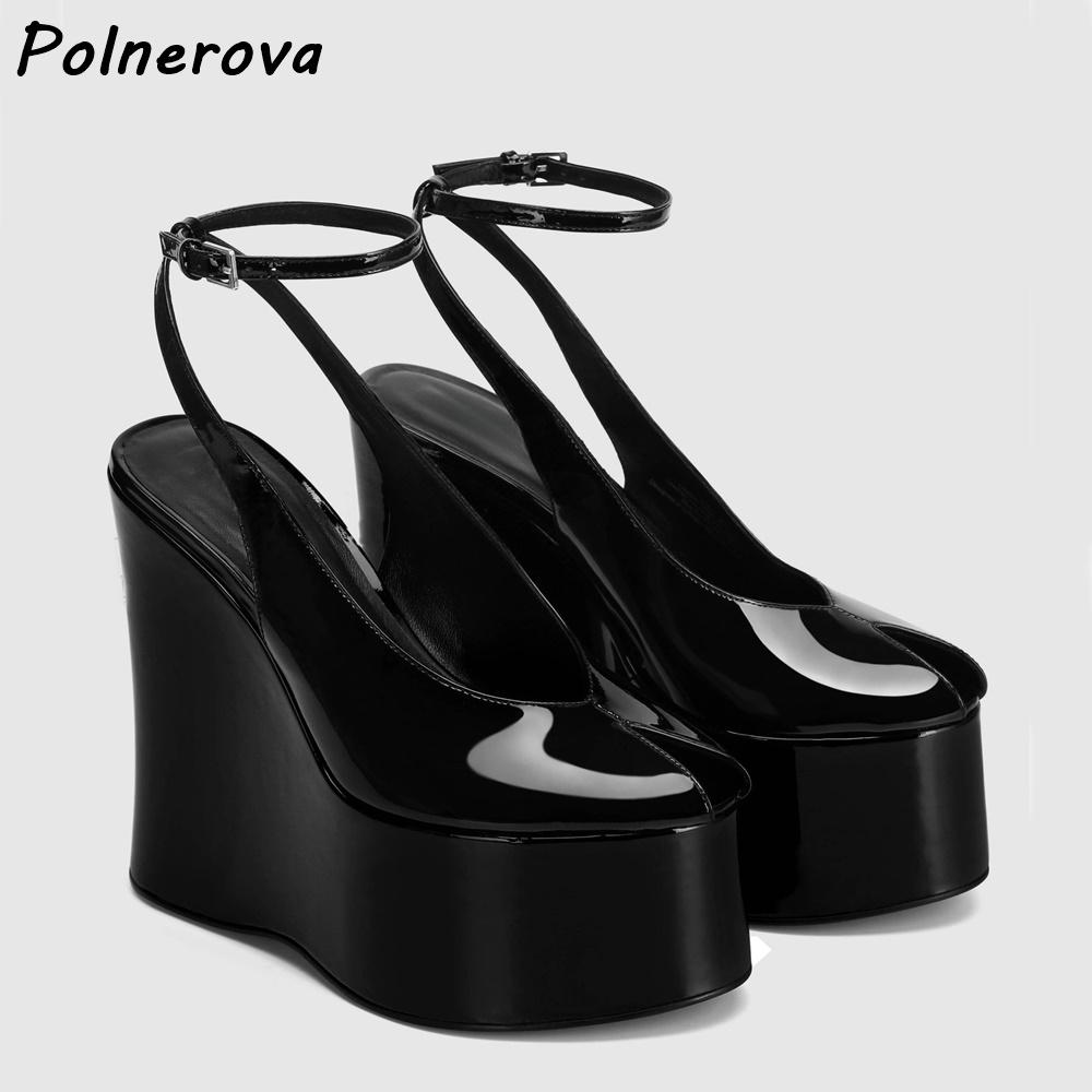Patent Leather Wedge Platform  - Cork Wedge Sandal recension och pris