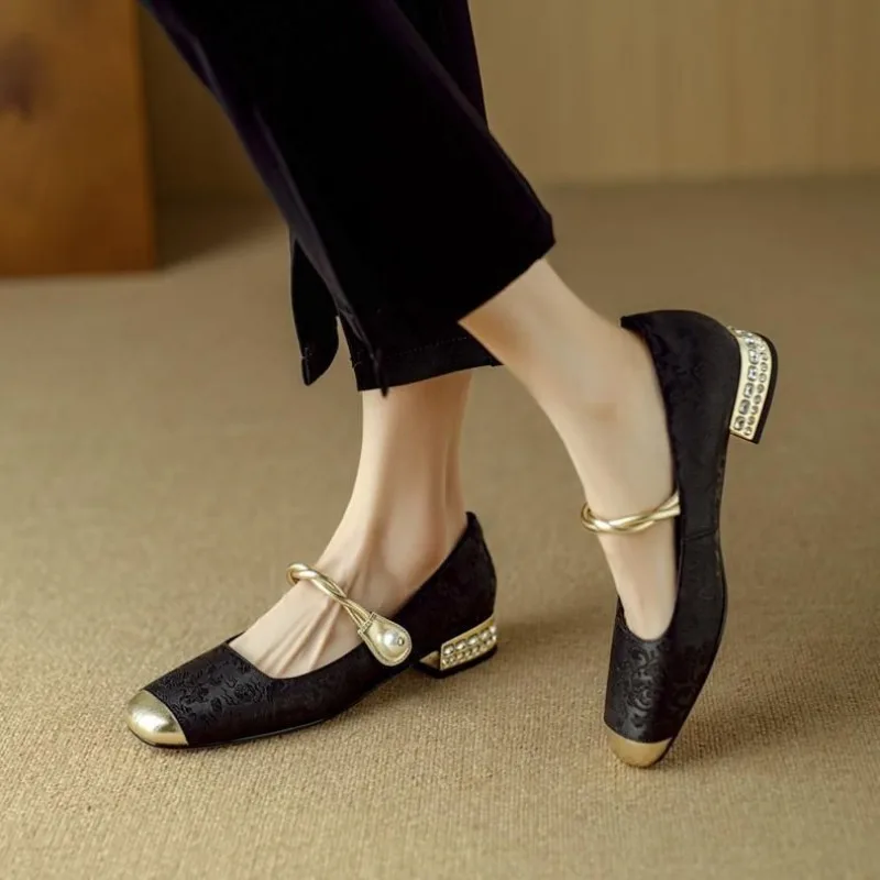 Block Heel Woman Pumps Square  - Women Shoes Japanese Brand recension och pris